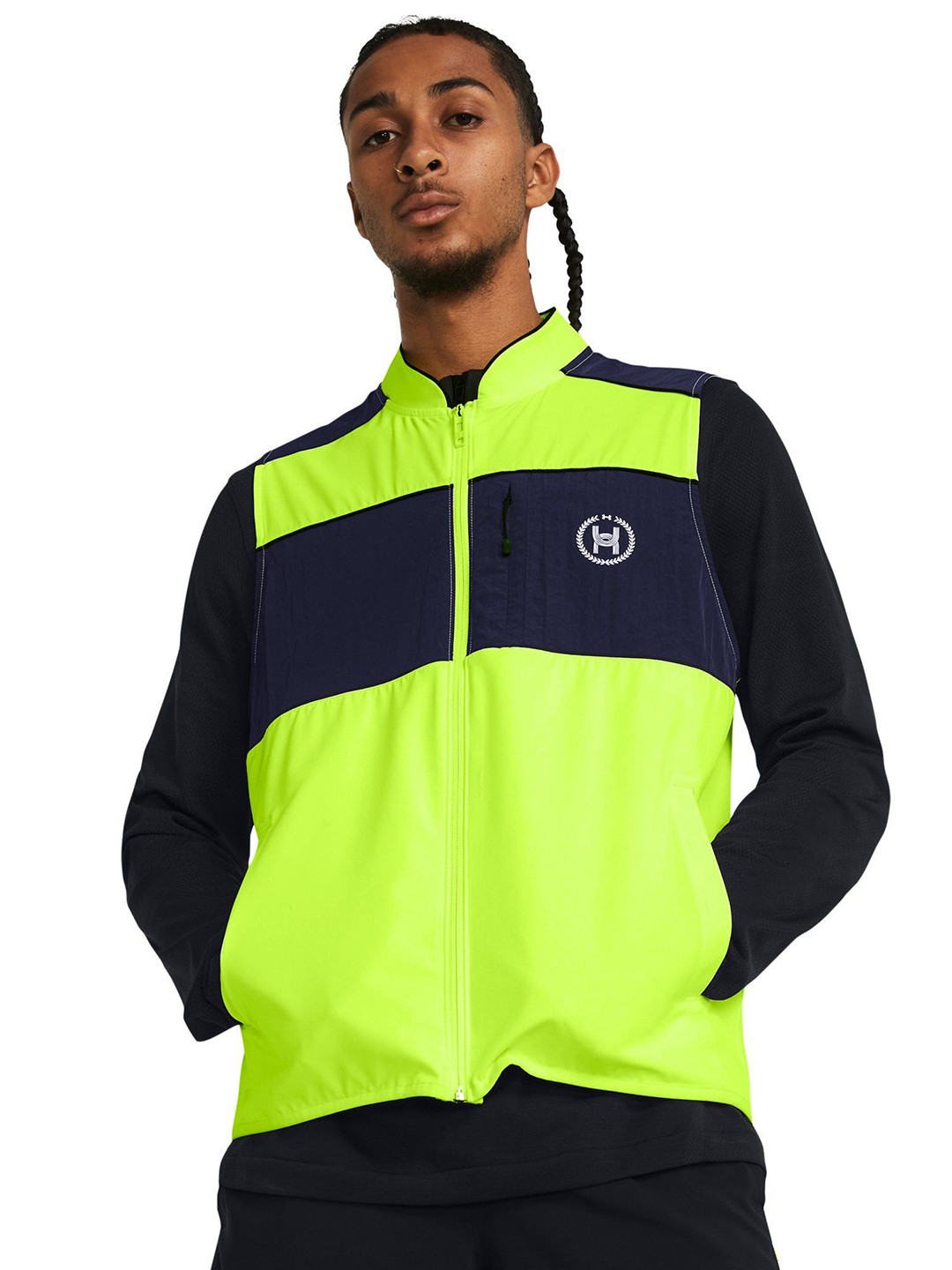 UNDER ARMOUR Color-Blocked Sleeveless Slim-Fit Tshirt