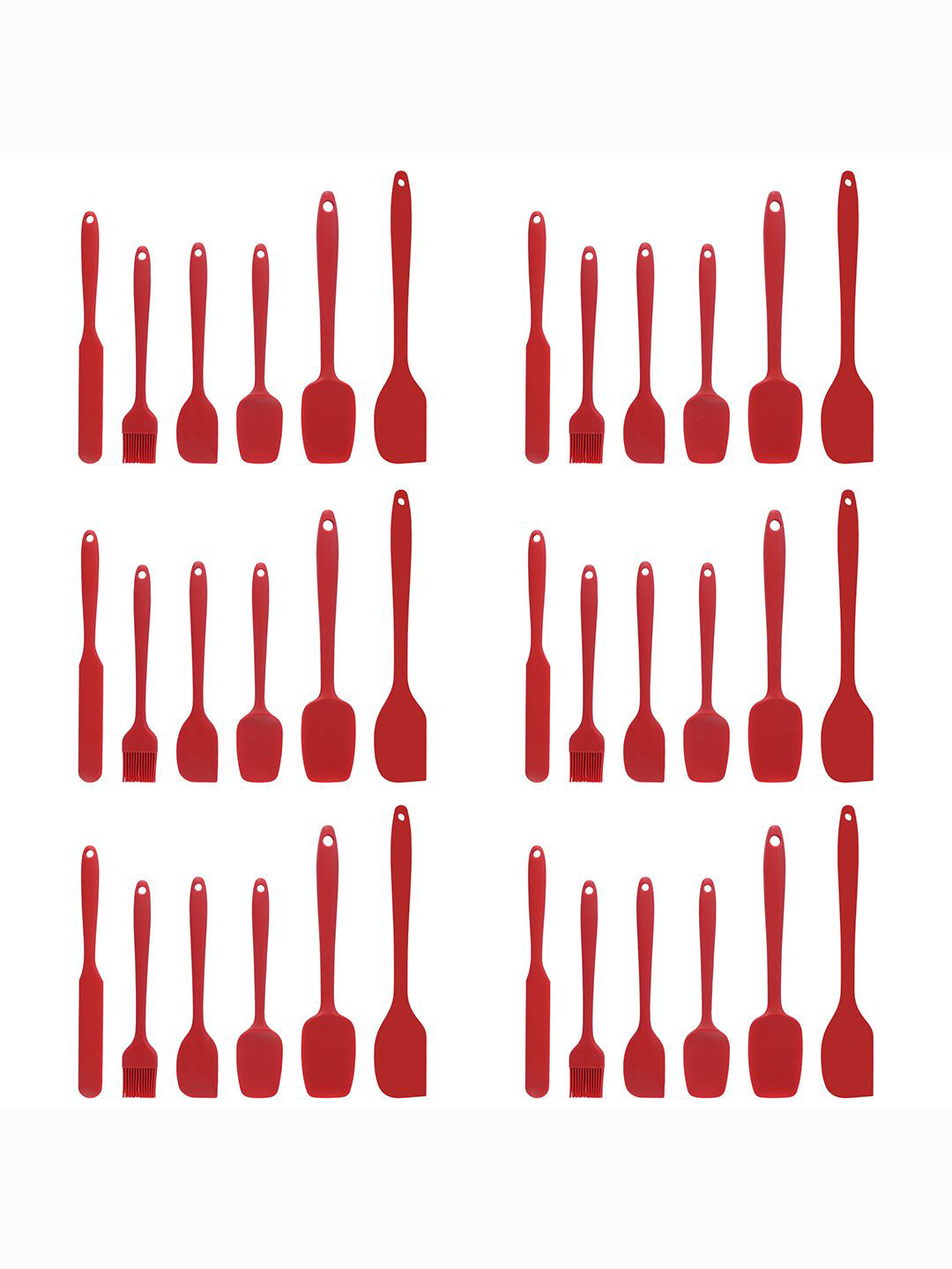 Kuber Industries Red 36 Pieces Silicone Nonstick Spatula Set