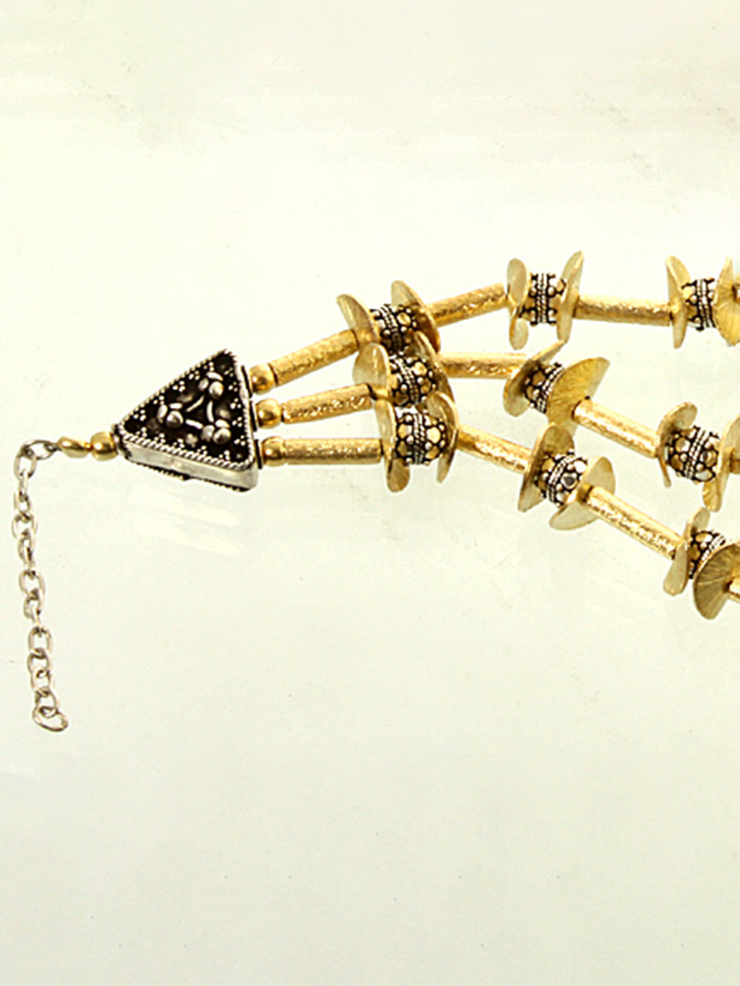 Exotic India Sterling Silve Gold-Plated Three-Strand Bracelet
