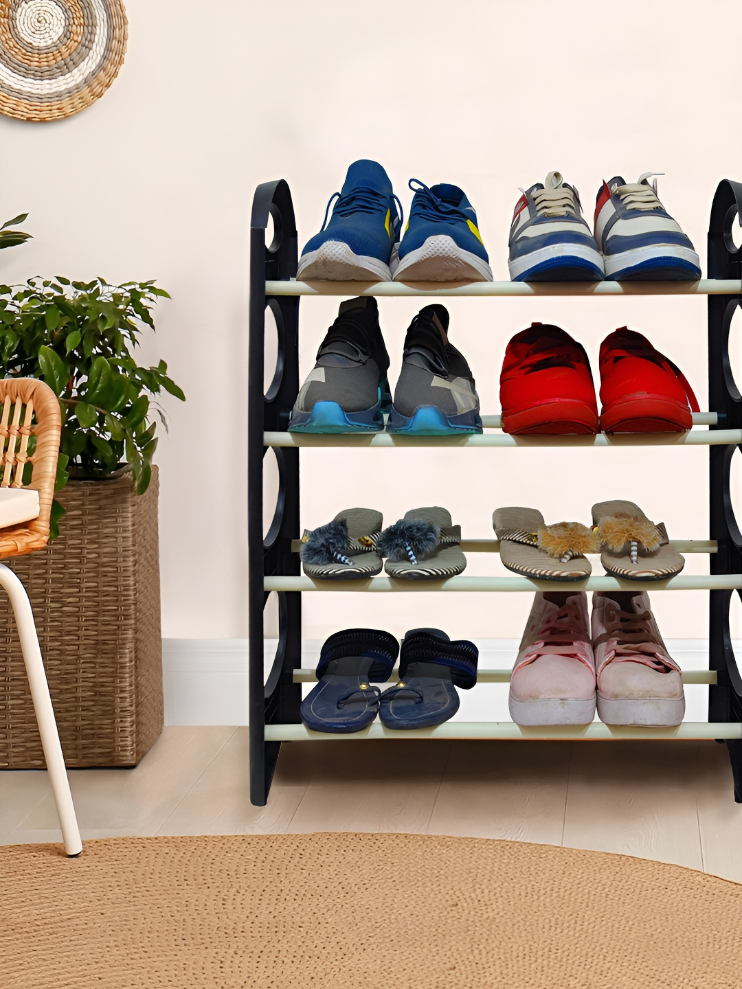 Rmerchants Black 4 Layers Water Resistant Shoes Organiser