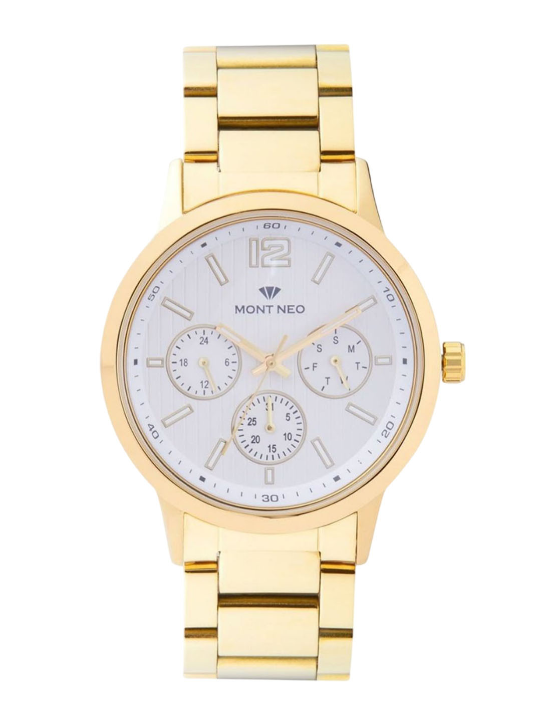 MONT NEO Men Embellished Dial & Leather Bracelet Style Straps Analogue Watch 8008M-L2203