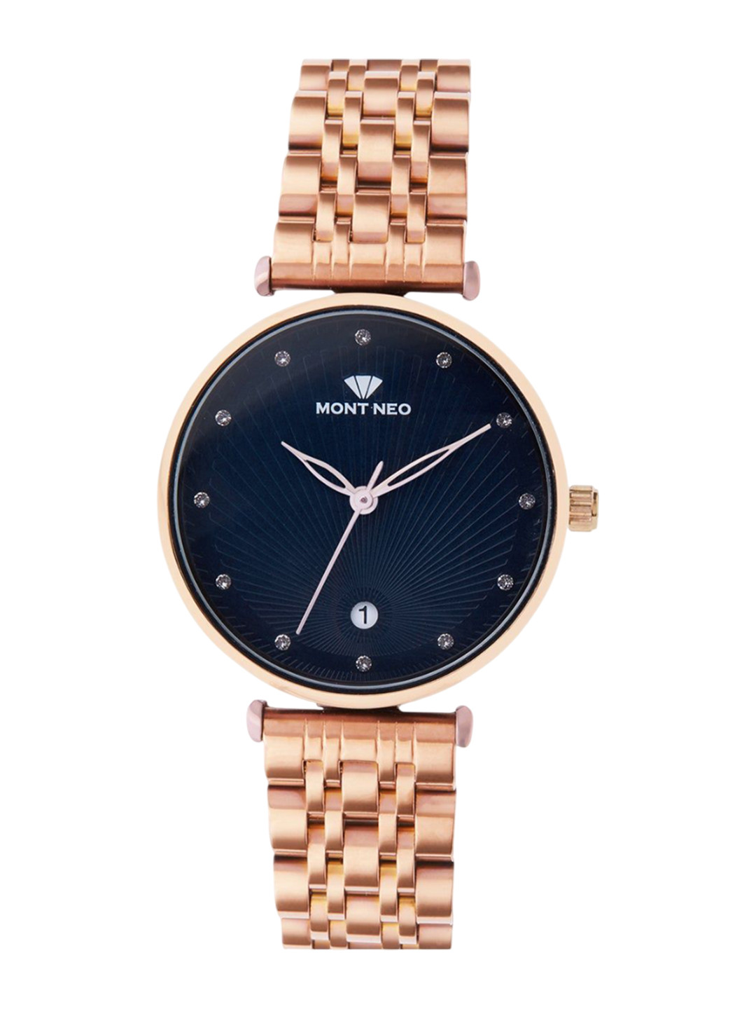 MONT NEO Women Embellished Dial & Bracelet Style Straps Analogue Watch 9010E-M3305