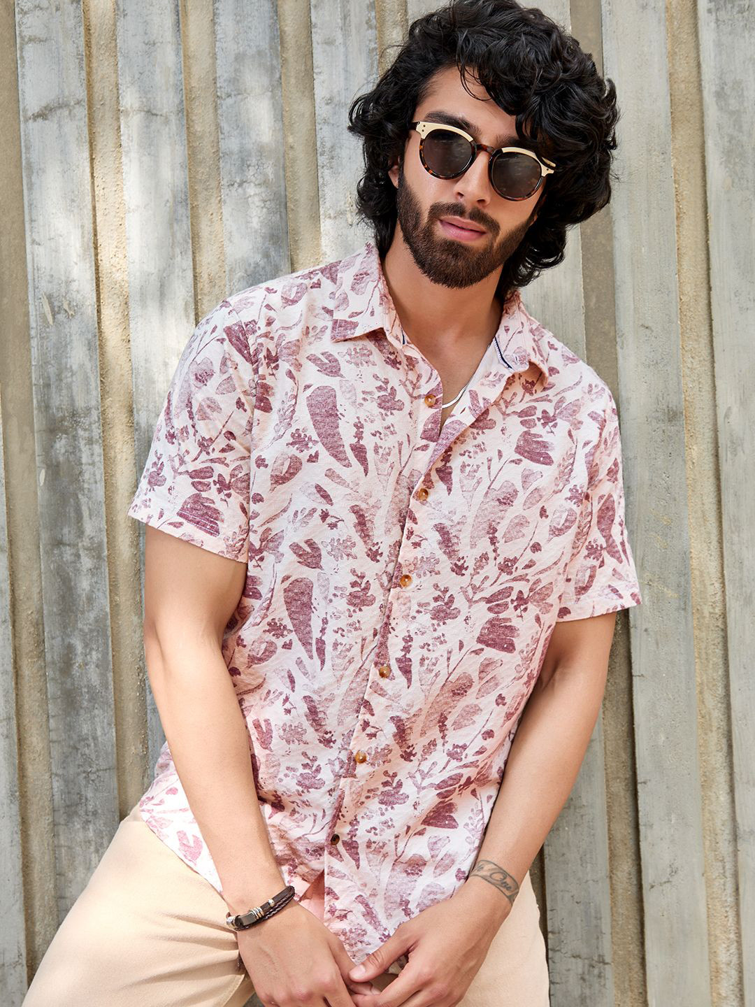 WROGN Men Comfort Floral Opaque Printed Casual Shirt