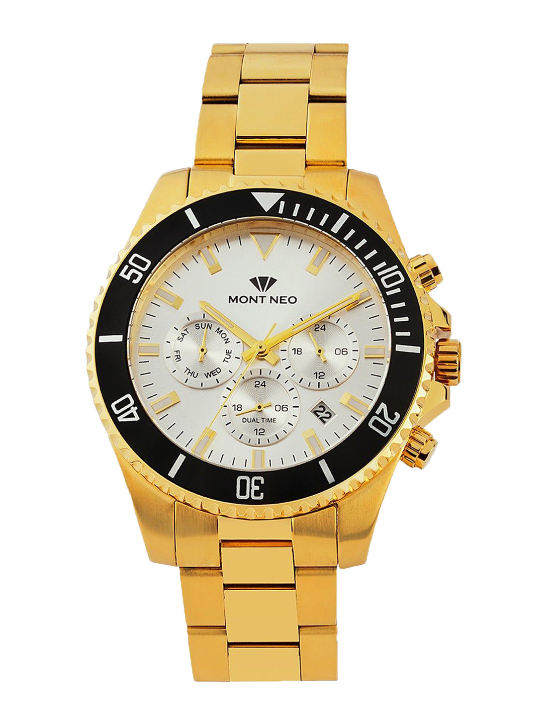 MONT NEO Men Skeleton Dial & Bracelet Style Straps Analogue Watch 3508M-M2203