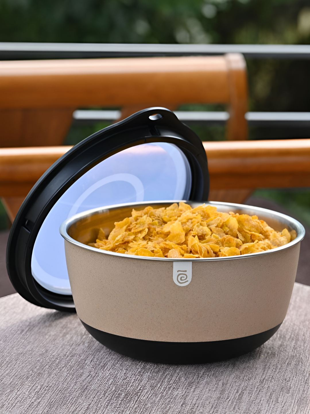 Eha Beige Bamboo Dishwasher Safe Snap Fridge Container-2L