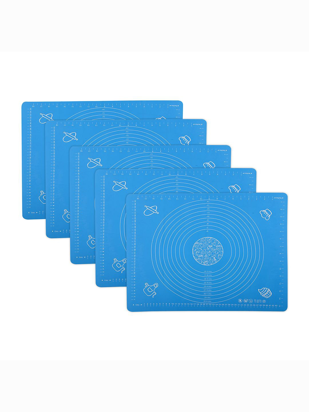 Kuber Industries Pack Of 5 Blue & White Rolling Board