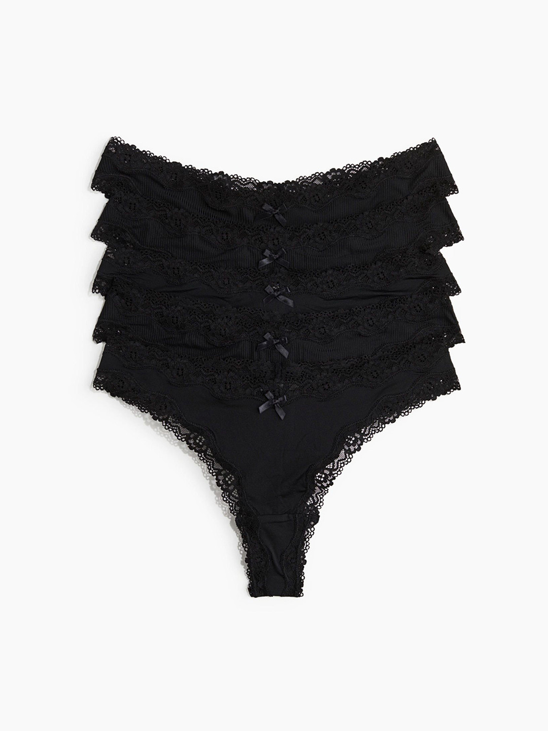 H&M 5-Pack Microfibre & Lace Brazilian Briefs