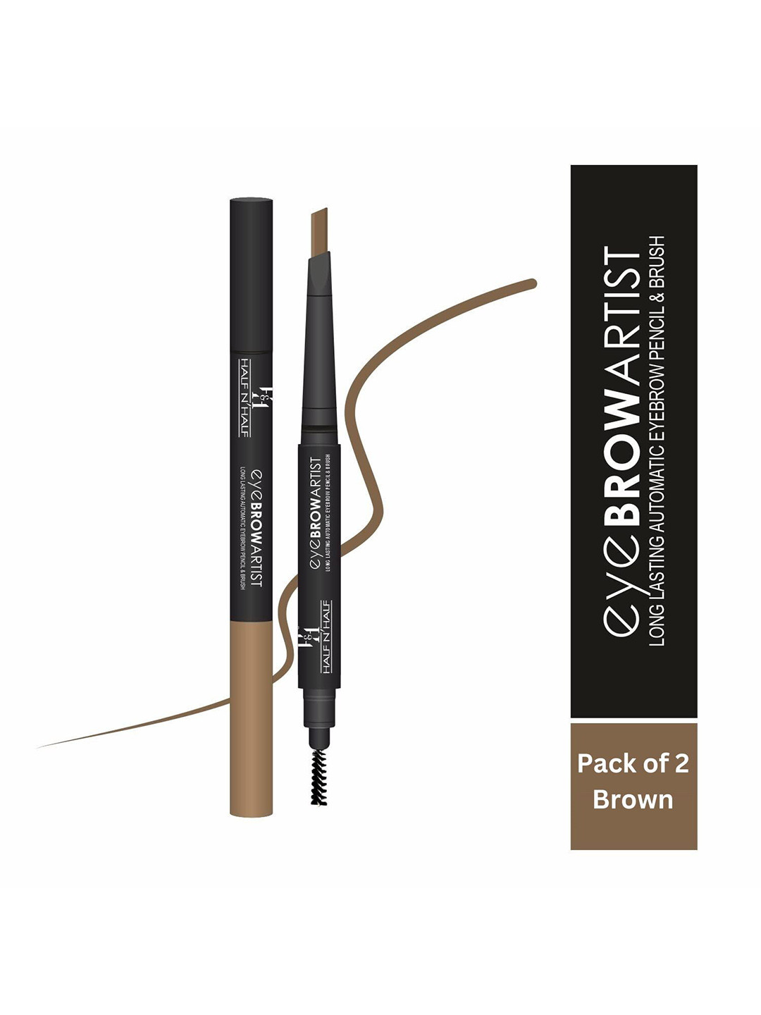 Half N Half Eyebrow Artist Set Of 2 Long Lasting Automatic Pencil - 0.4g Each - Brown