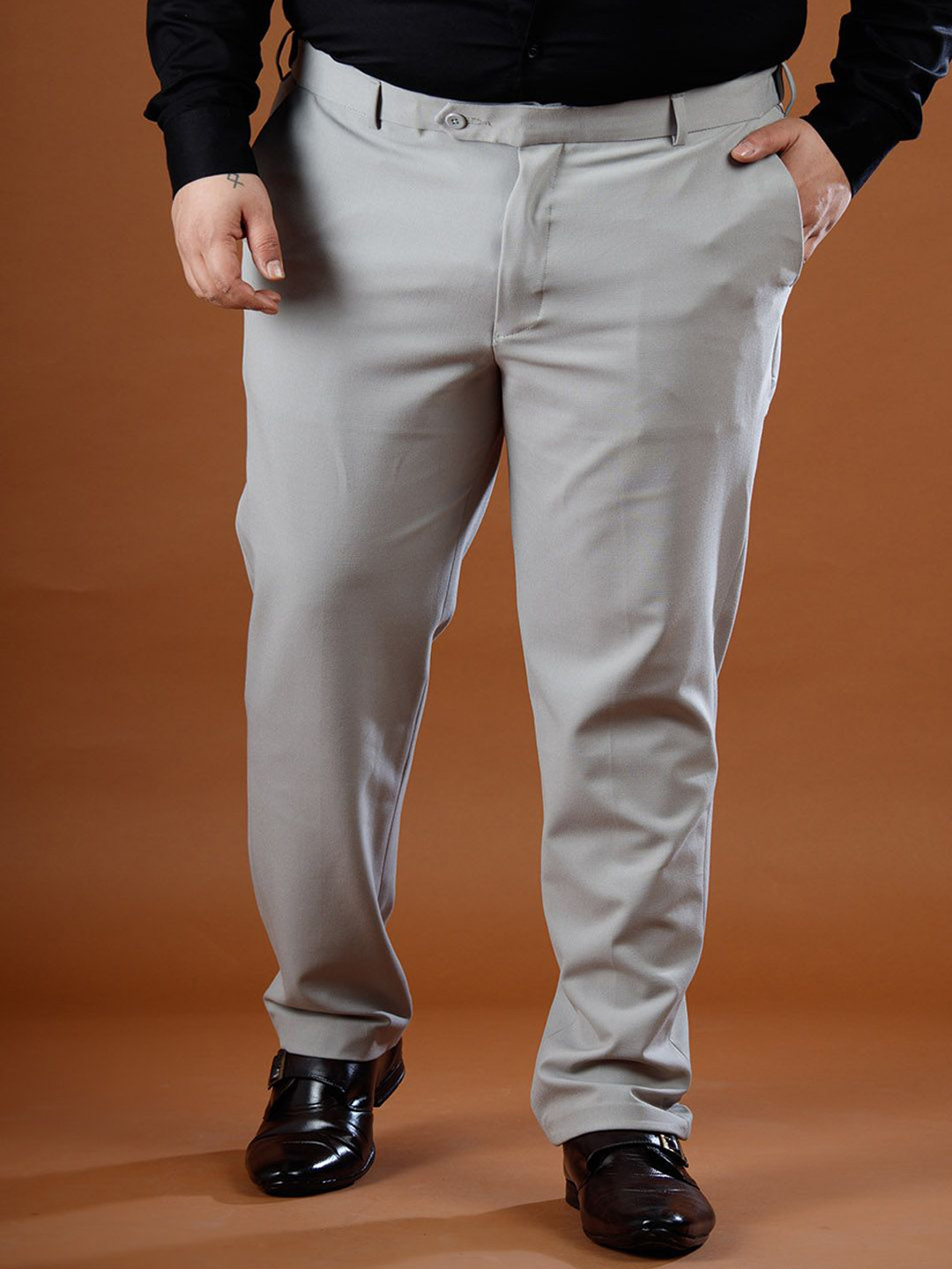 Muffynn Men Relaxed Straight Leg Straight Fit Formal Trousers
