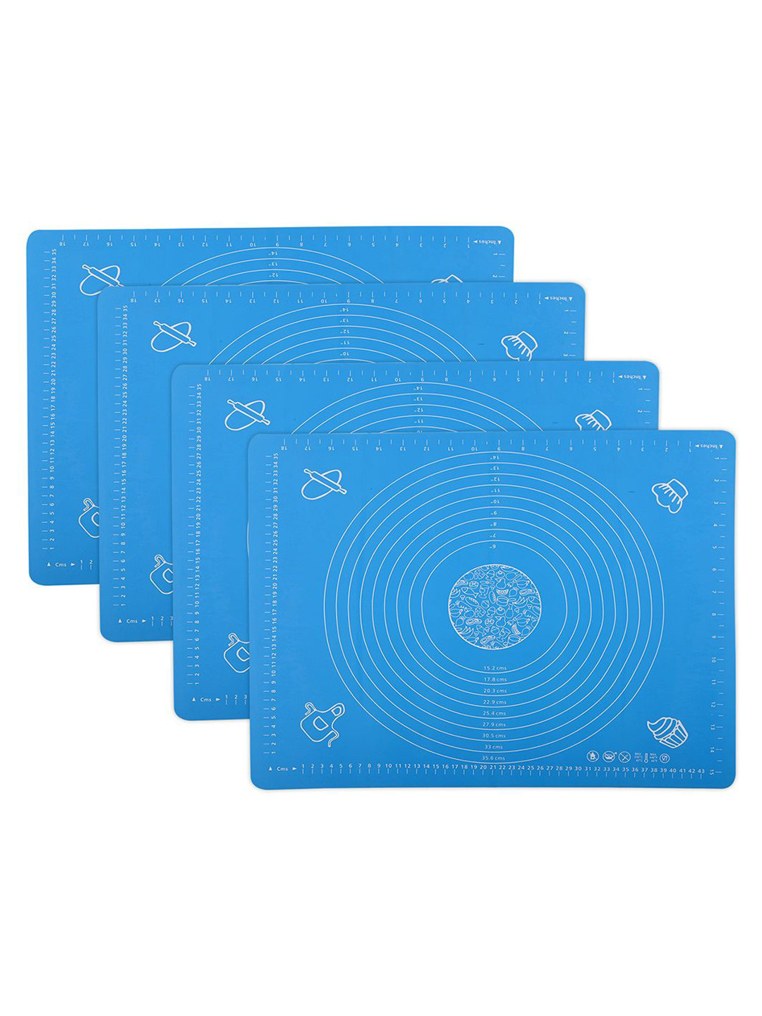 Kuber Industries Pack Of 4 Blue Rolling Pin & Board