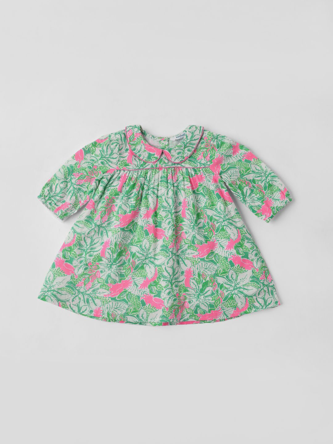 Nauti Nati Tropical Print Peter Pan Collar Empire Dress