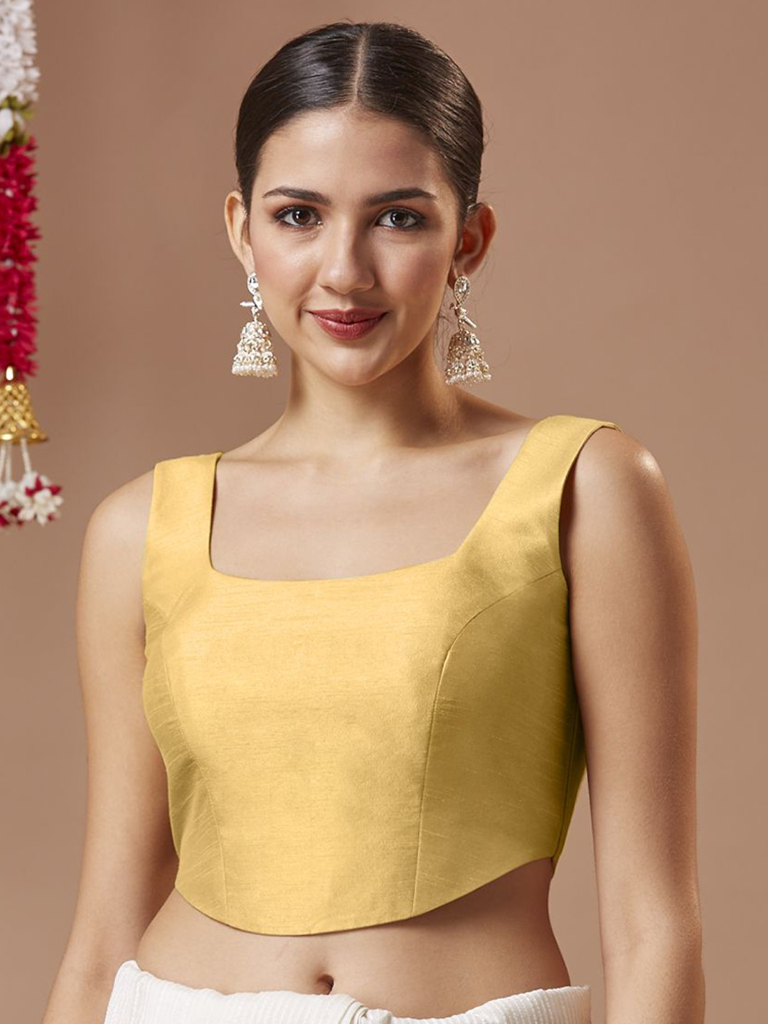 SALWAR STUDIO Corset-Style Padded Sleeveless Saree Blouse