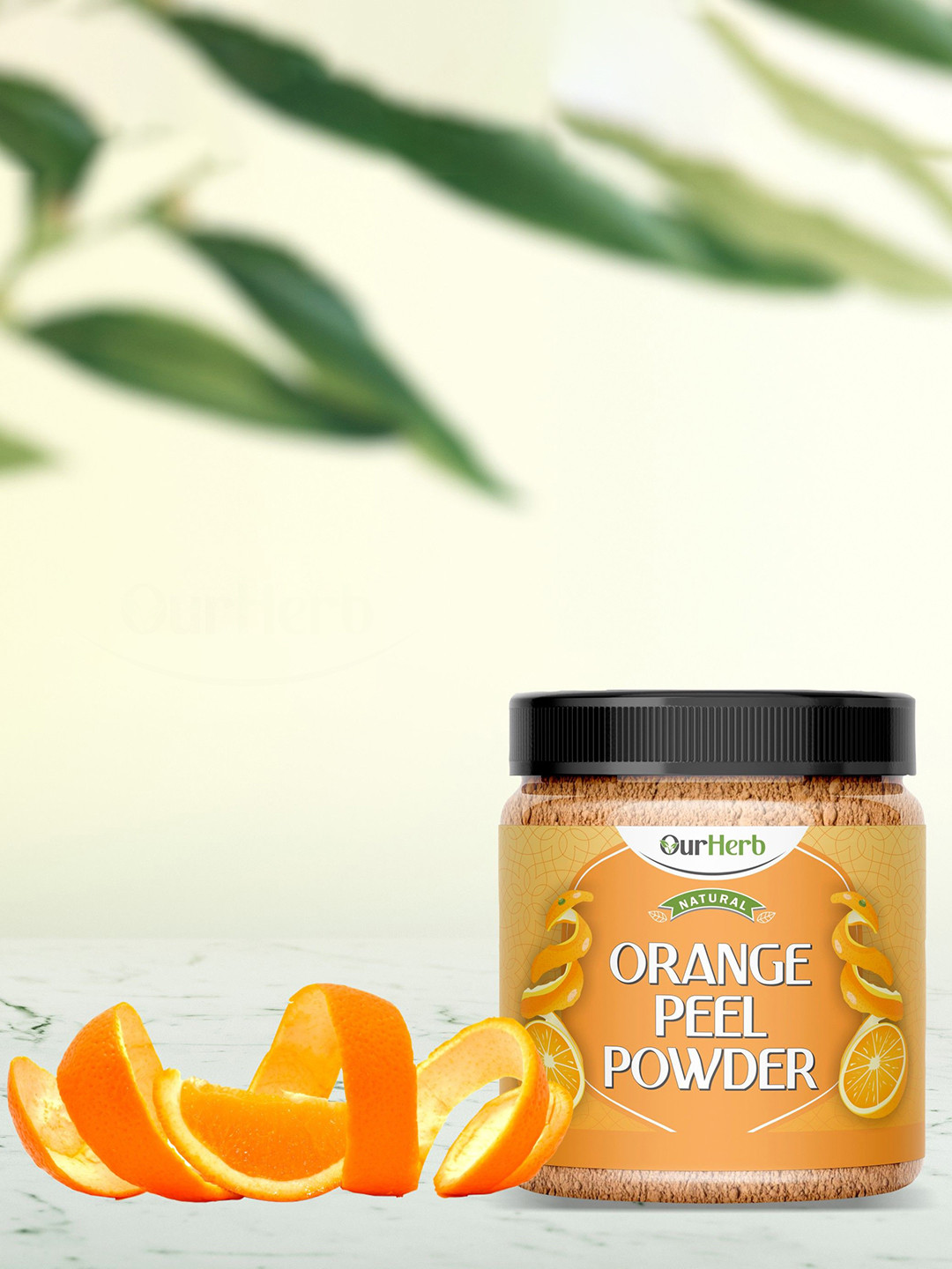 OurHerb Orange Peel Powder Face Pack With Wooden Spoon - 200 g