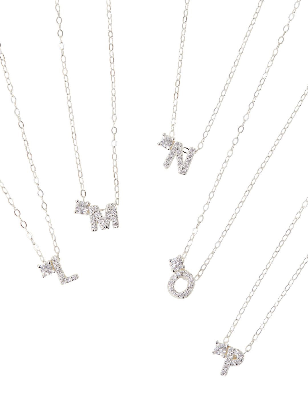 Accessorize P Initial Sterling Silver Necklace