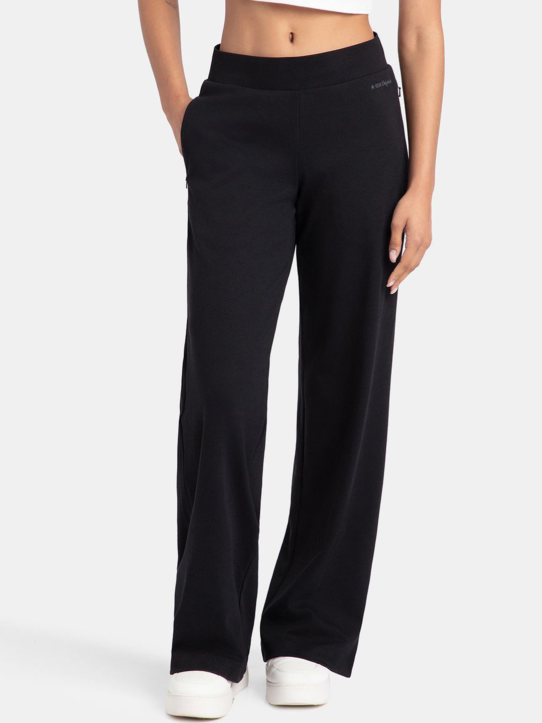 Jockey Super Combed Cotton Rich Relaxed Fit Wide Leg Pants with Zipper Pockets-U102