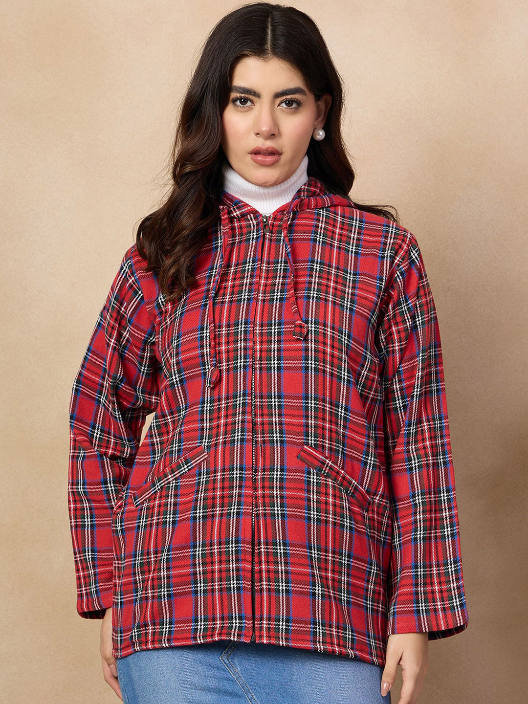 InWeave Women Checked Acrylic Tailored Jacket