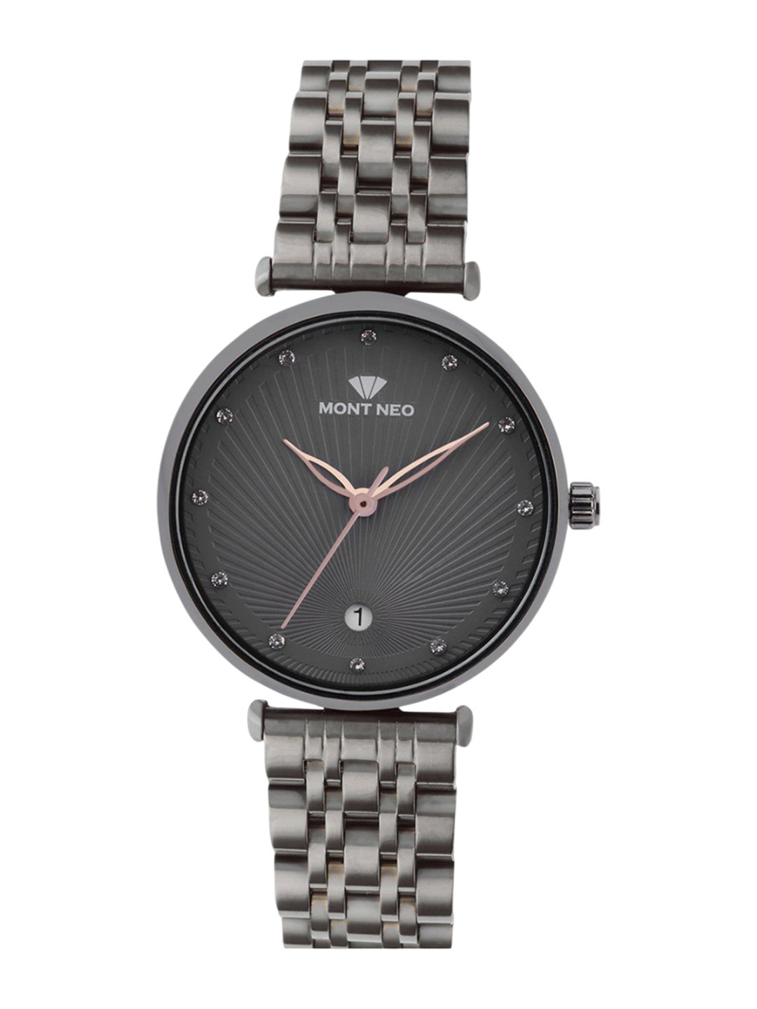 MONT NEO Women Embellished Dial & Bracelet Style Straps Analogue Watch 9010E-M8816