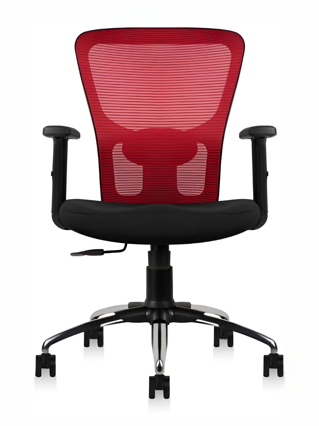 CELLBELL C110 Leo Ergonomic Red & Black Mid Back Mesh Office Arm Chair