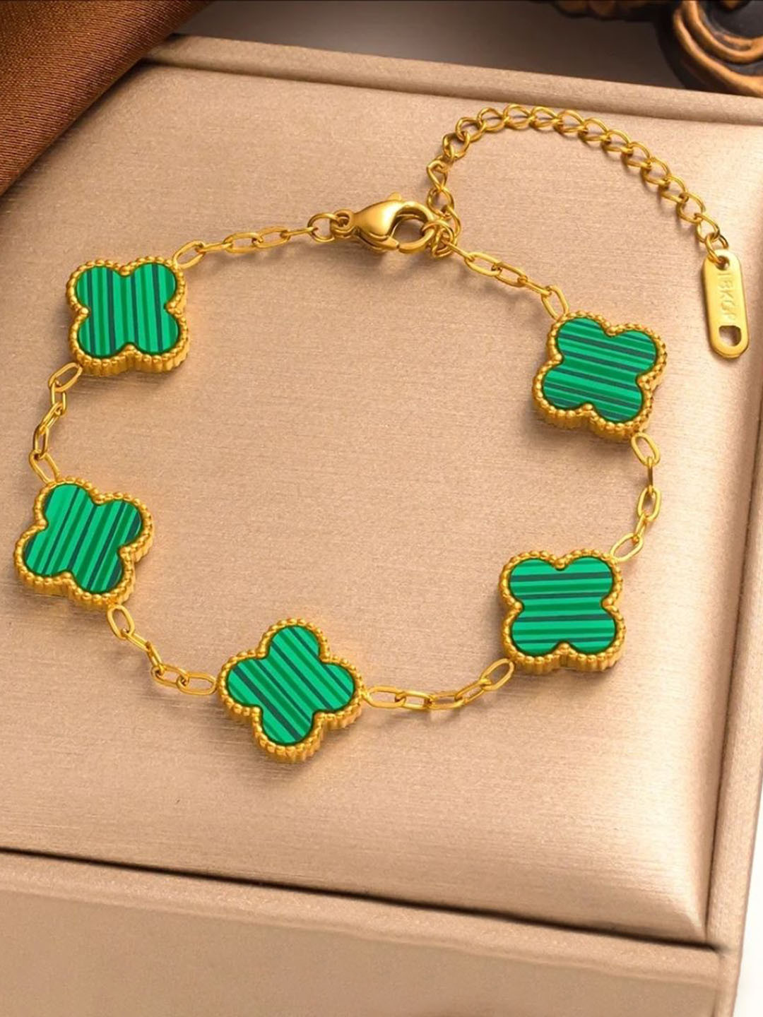 V FASHION JEWELLERY Gold-Plated Flower Bracelet