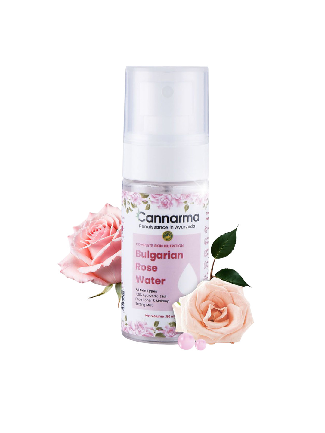 Cannarma Bulgarian Rose Water Refreshing & Hydrating Skin Toner - 50 ml
