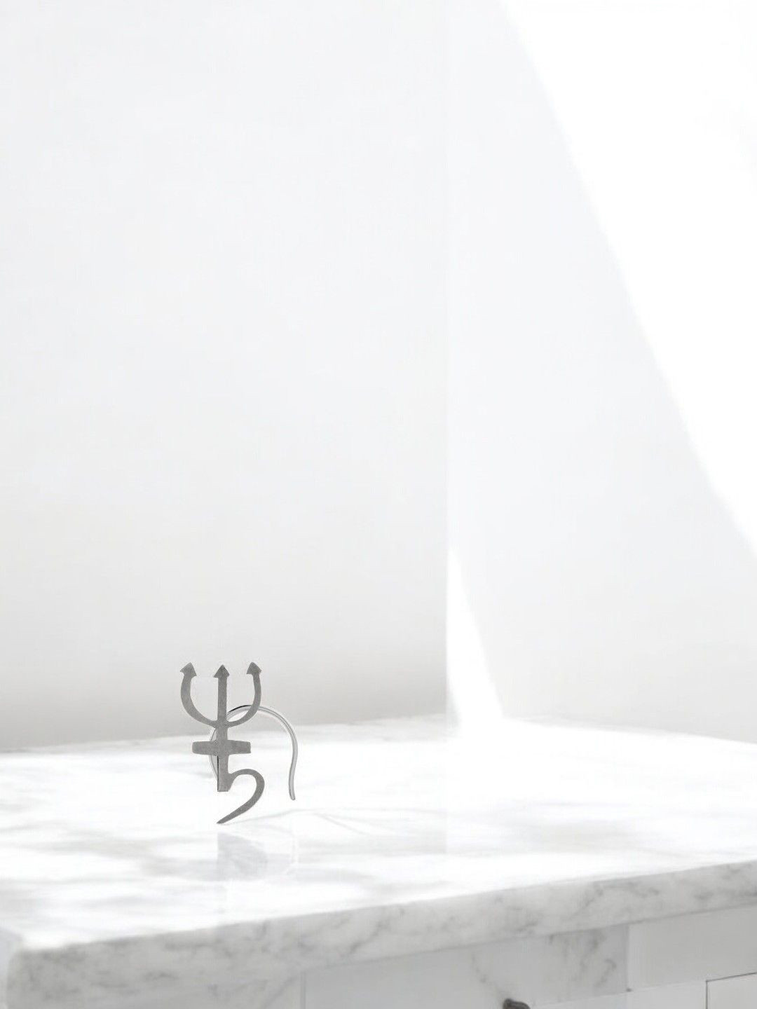 Sangria 925 Sterling Silver Trishul Tangle Stud Nosepin