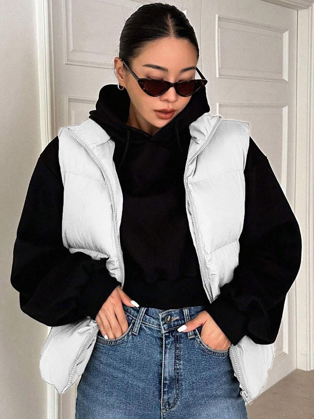 Stylecast X Kotty Women Solid Insulator Gilet Jacket