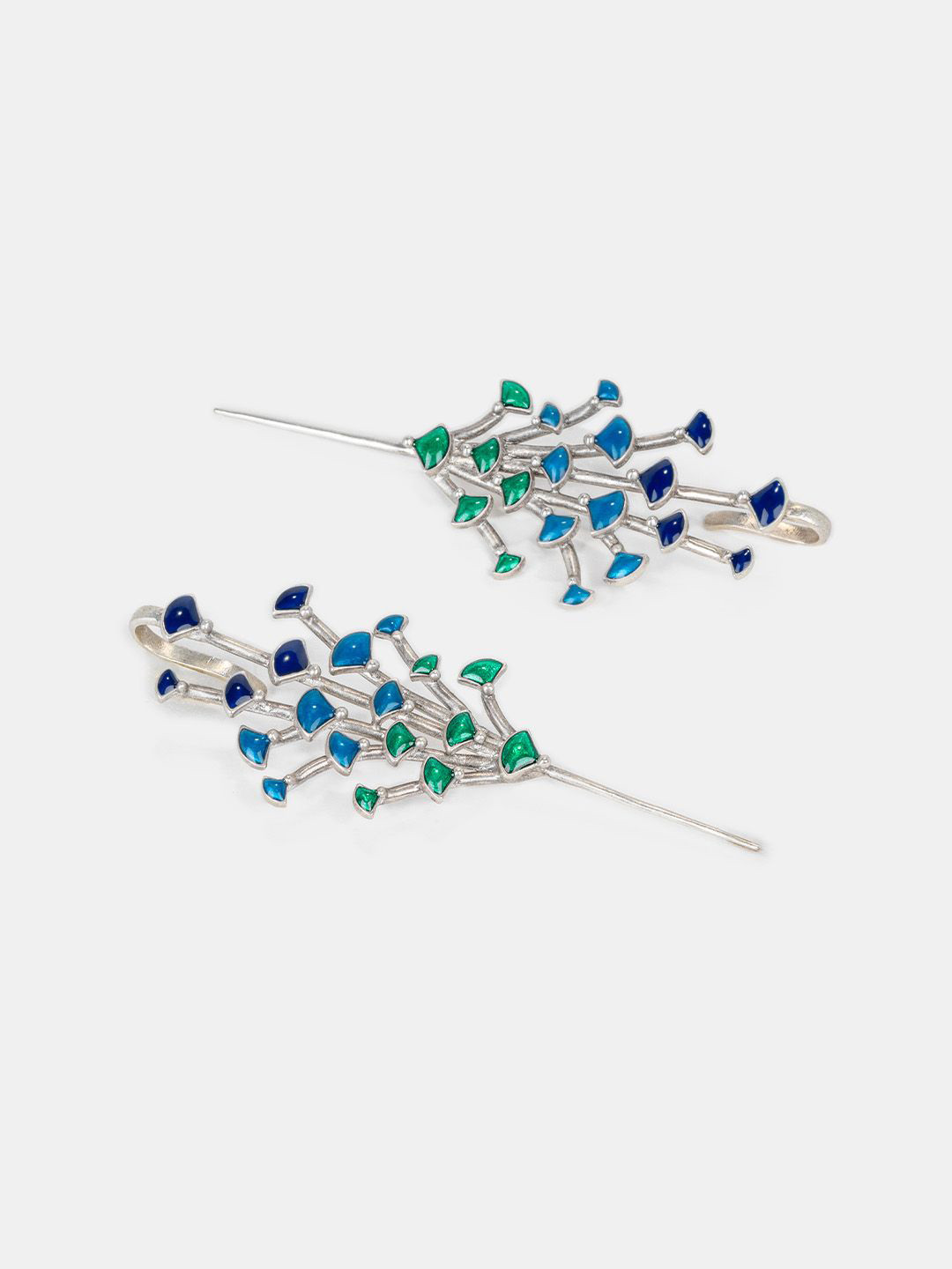 SHAYA 925 Sterling Silver Oxidised Owning My Sassy Spirit Ear Cuff Earrings