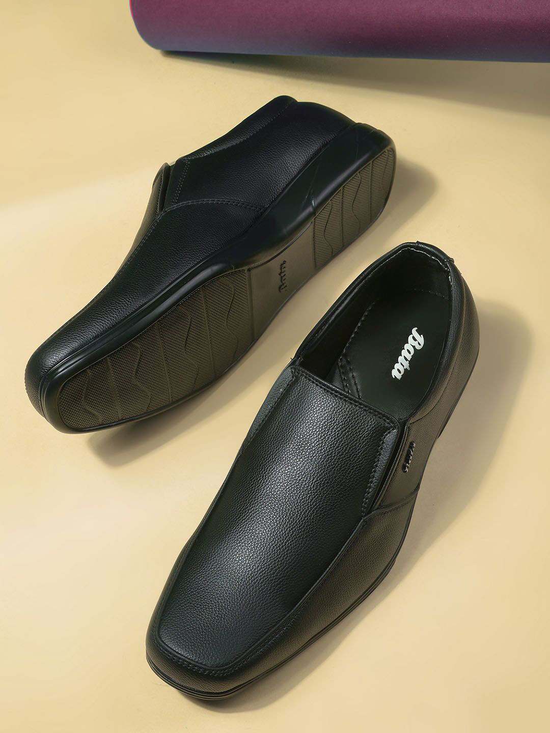 Bata Men Textured  Slip-Ons Formal Shoes