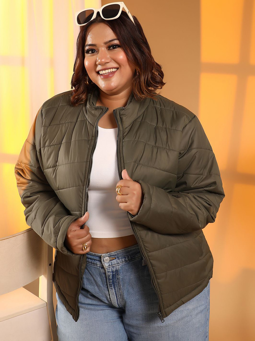 Instafab Plus Size Women Lightweight Quilted Jacket