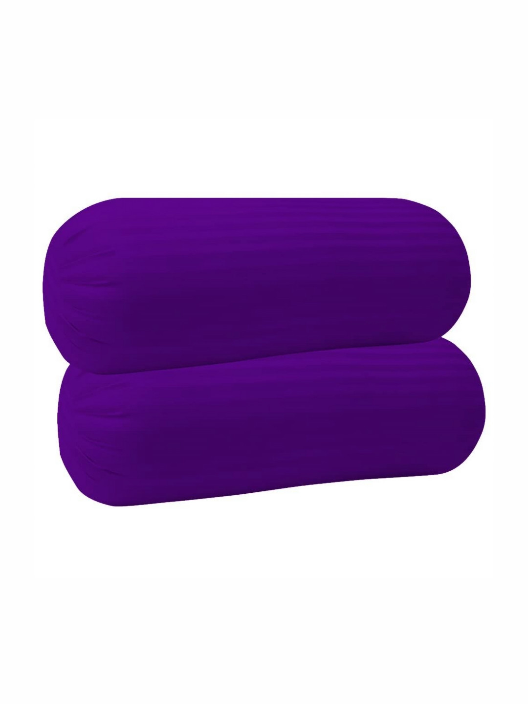 Trance Home Linen 2-Pcs Purple Striped Pure Cotton Bolster Covers