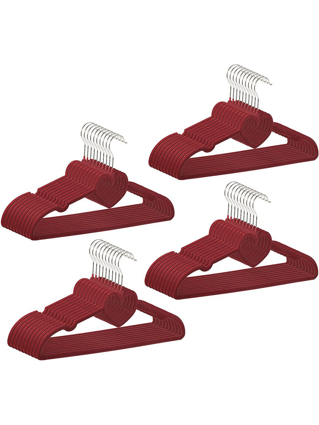 Kuber Industries Red Set Of 40 Plastic Hanger For Clothes