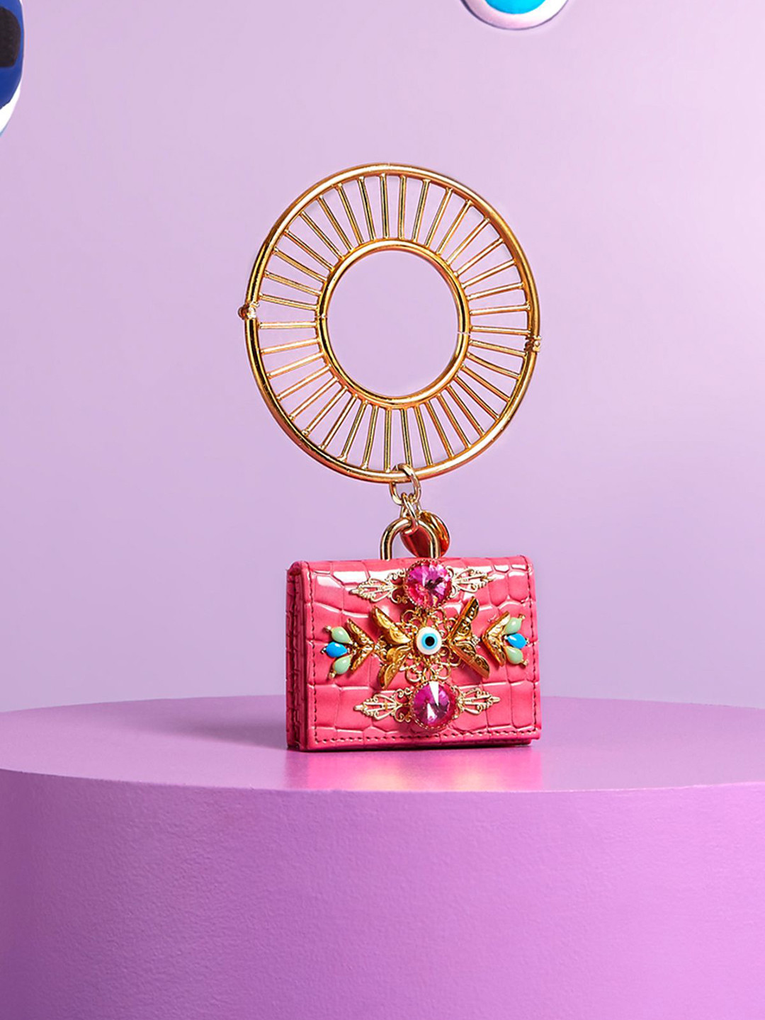 Papa Don't Preach Women Embellished Leather Structured Satchel Bag