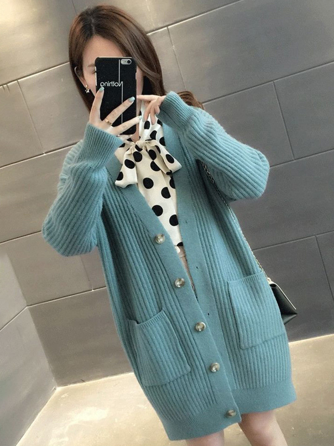 LULU & SKY Women Ribbed Cardigan