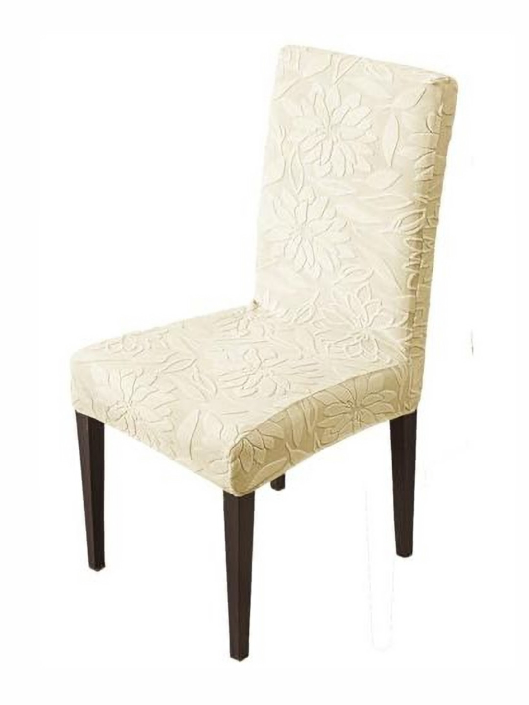 HOUSE OF QUIRK Beige Floral Waterproof Dining Chair Cover
