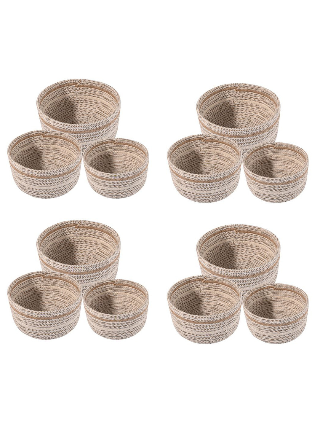 Kuber Industries Khaki 12 Pieces Regular Drawer Organiser