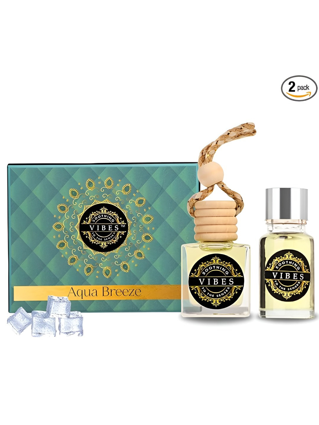 VIBES soothing to the senses Transparent Aqua Breeze  Car Hanging Perfume