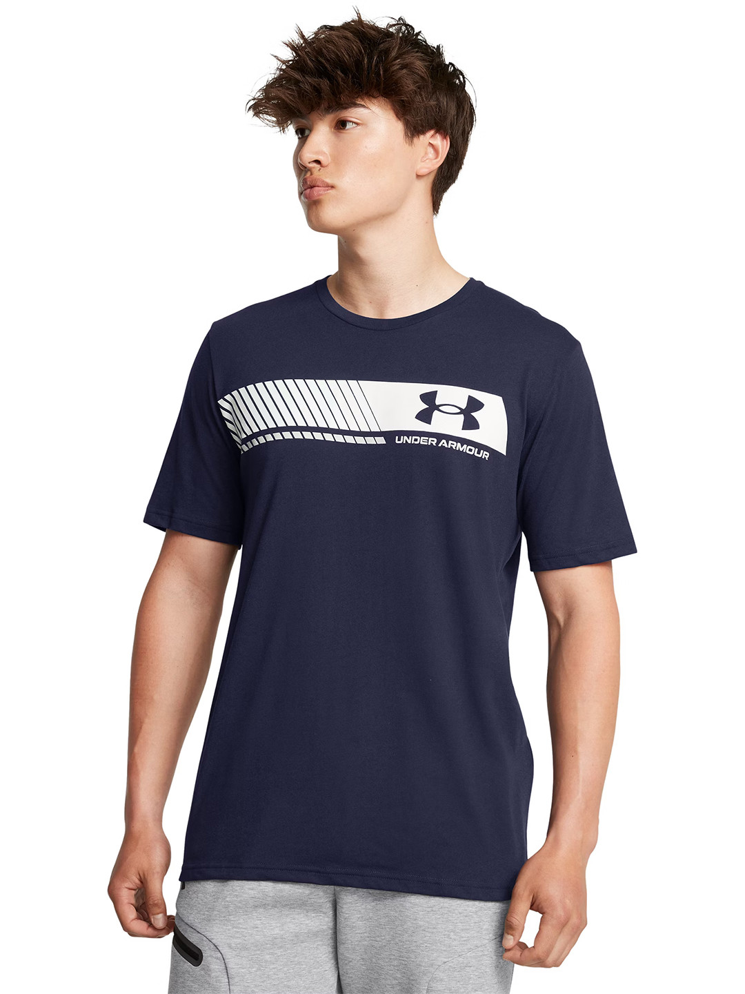 UNDER ARMOUR Left Chest Stripe Training Relaxed Fit T-shirt