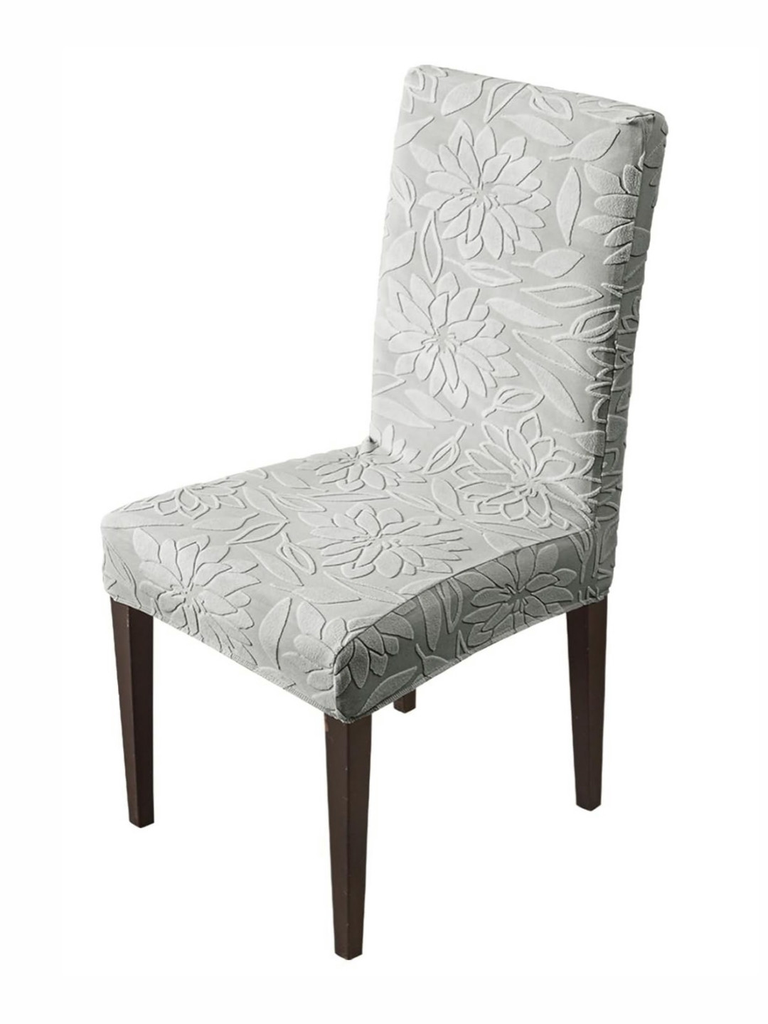 HOUSE OF QUIRK Grey Floral Dining Chair Covers