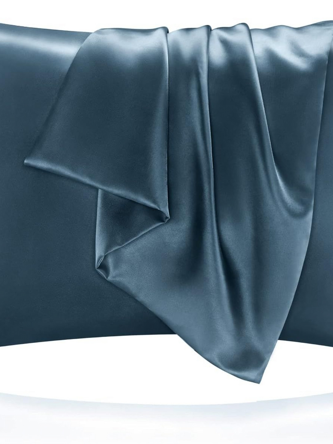 DEHMAN Teal 2 Pieces Pure Silk Rectangle Pillow Covers