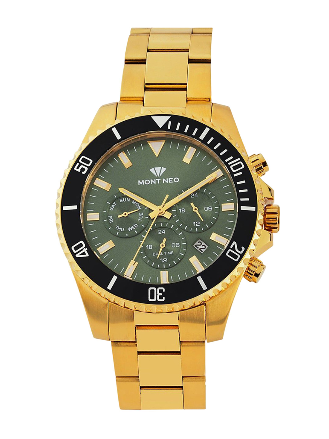 MONT NEO Men Embellished Dial & Bracelet Style Straps Analogue Watch 3508M-M2214