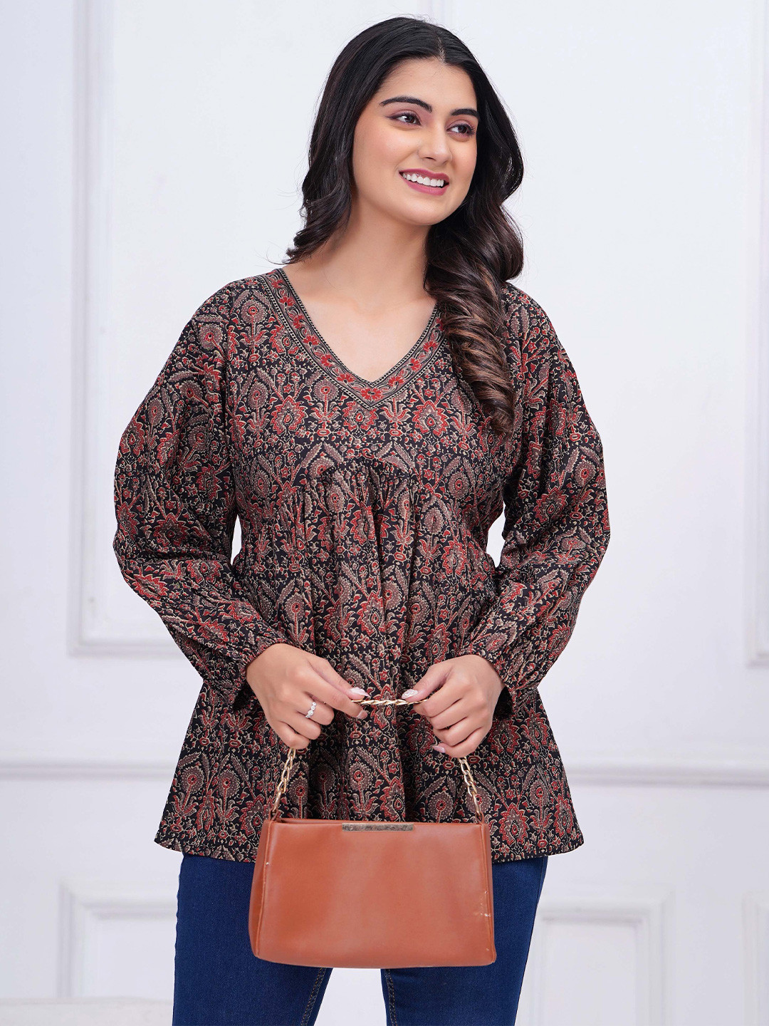 Nayo Women Printed Peplum Ethnic Tunic