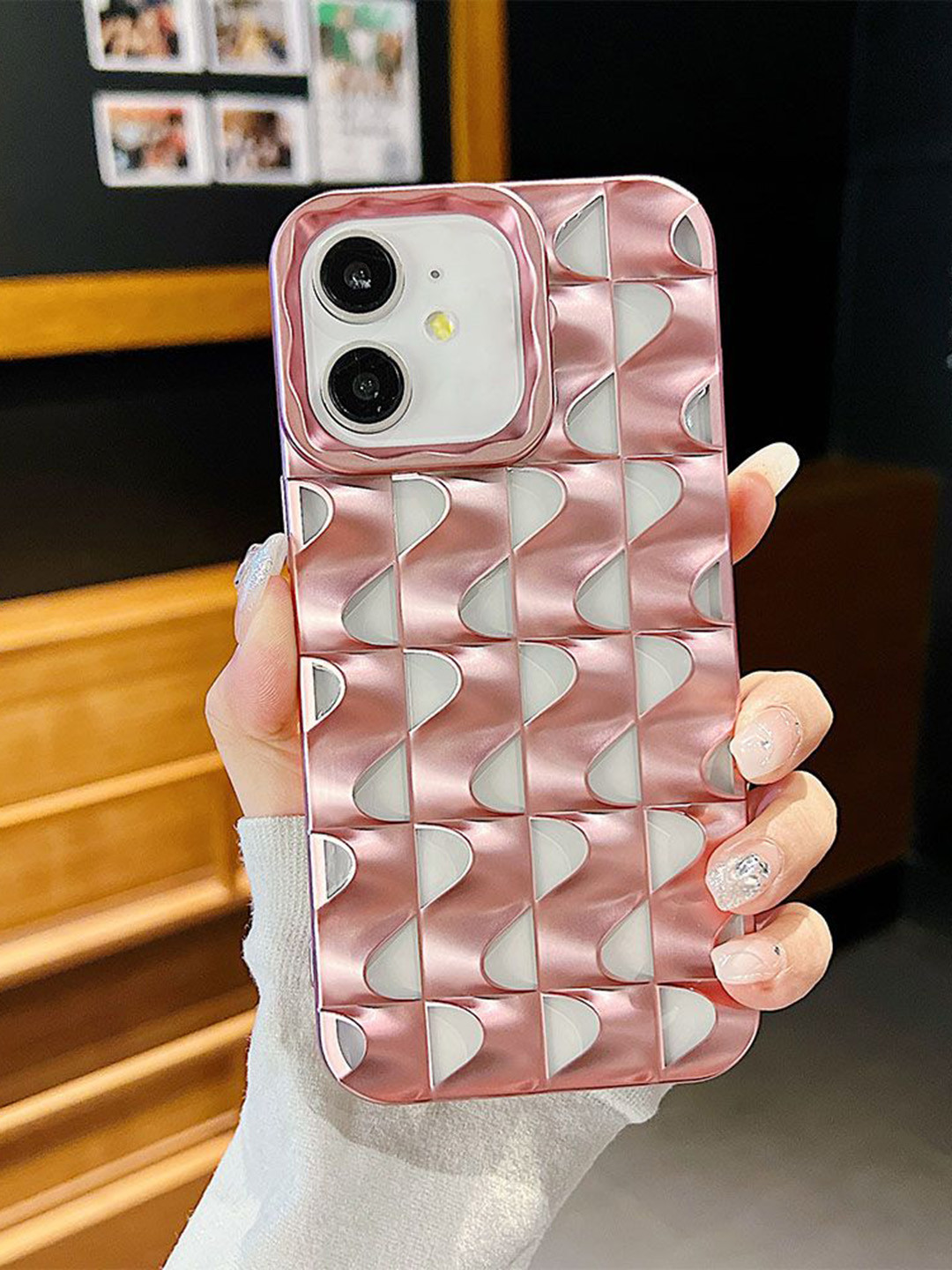 Luxury Kase Abstract Printed LK148 3D Metal Texture iPhone 12 Back Case Mobile Accessories