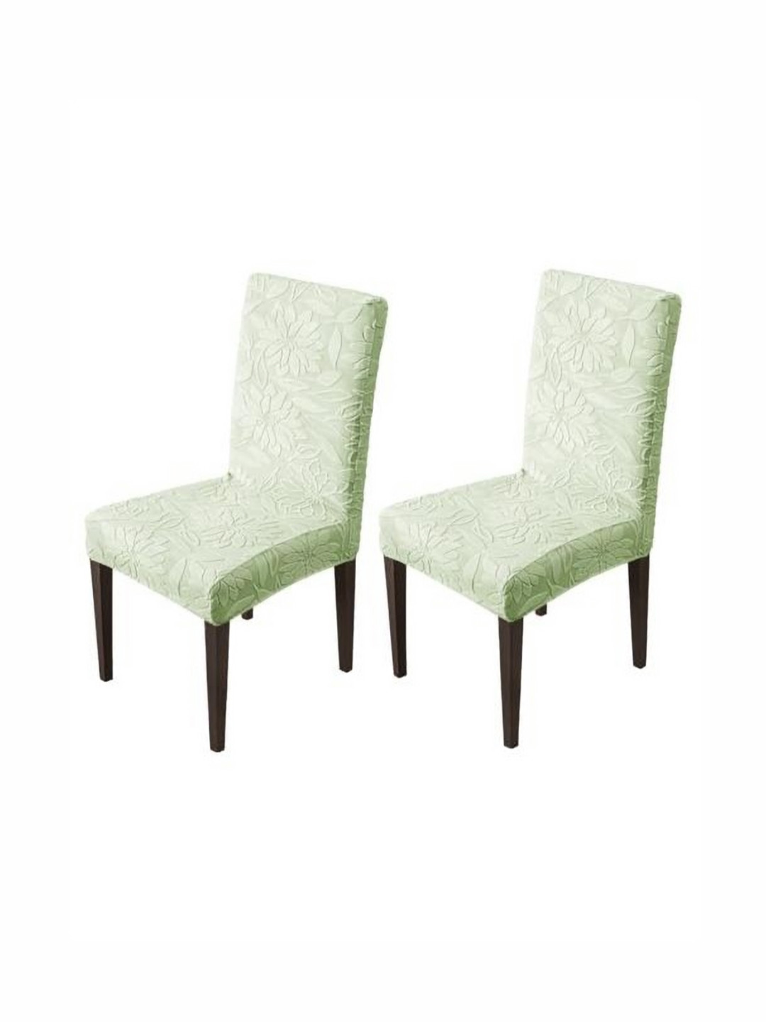 HOUSE OF QUIRK Green 2 Pieces Floral Dining Chair Covers