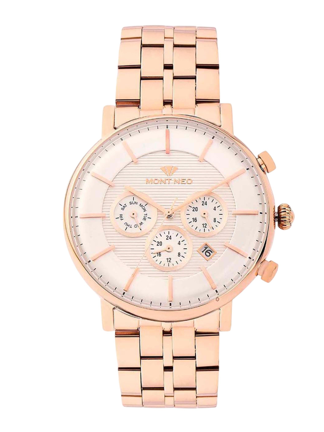 MONT NEO Men Embellished Dial & Bracelet Style Straps Analogue Watch 1055C-M3303