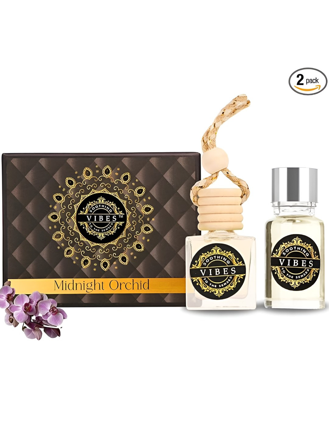 VIBES soothing to the senses Transparent Midnight Orchid Car Hanging Perfume