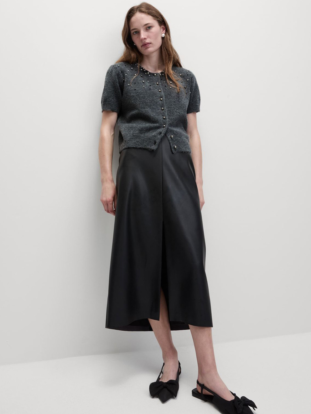 Marks & Spencer Women Embellished Cropped Cardigan