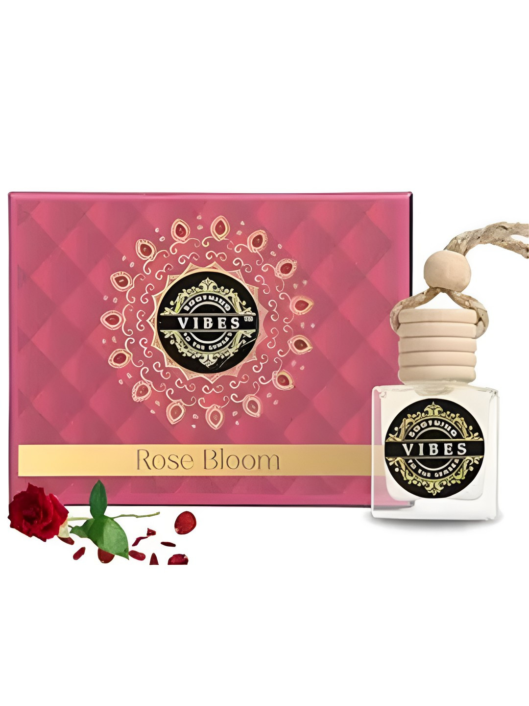 VIBES soothing to the senses Transparent Rose Bloom Car AirPurifier10ml