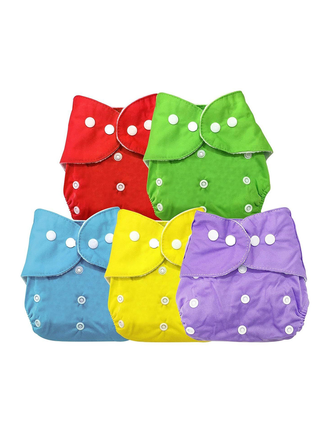 Kritiu Set Of 5 Reusable Waterproof Cloth Diaper Without Insert Pad