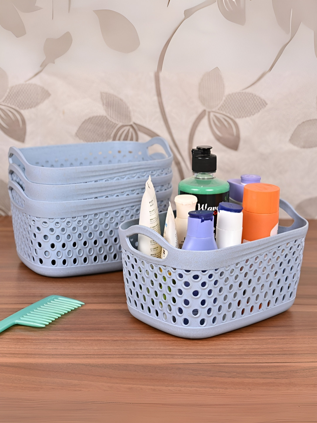 eha Blue 4 Pieces Water Resistant Baskets