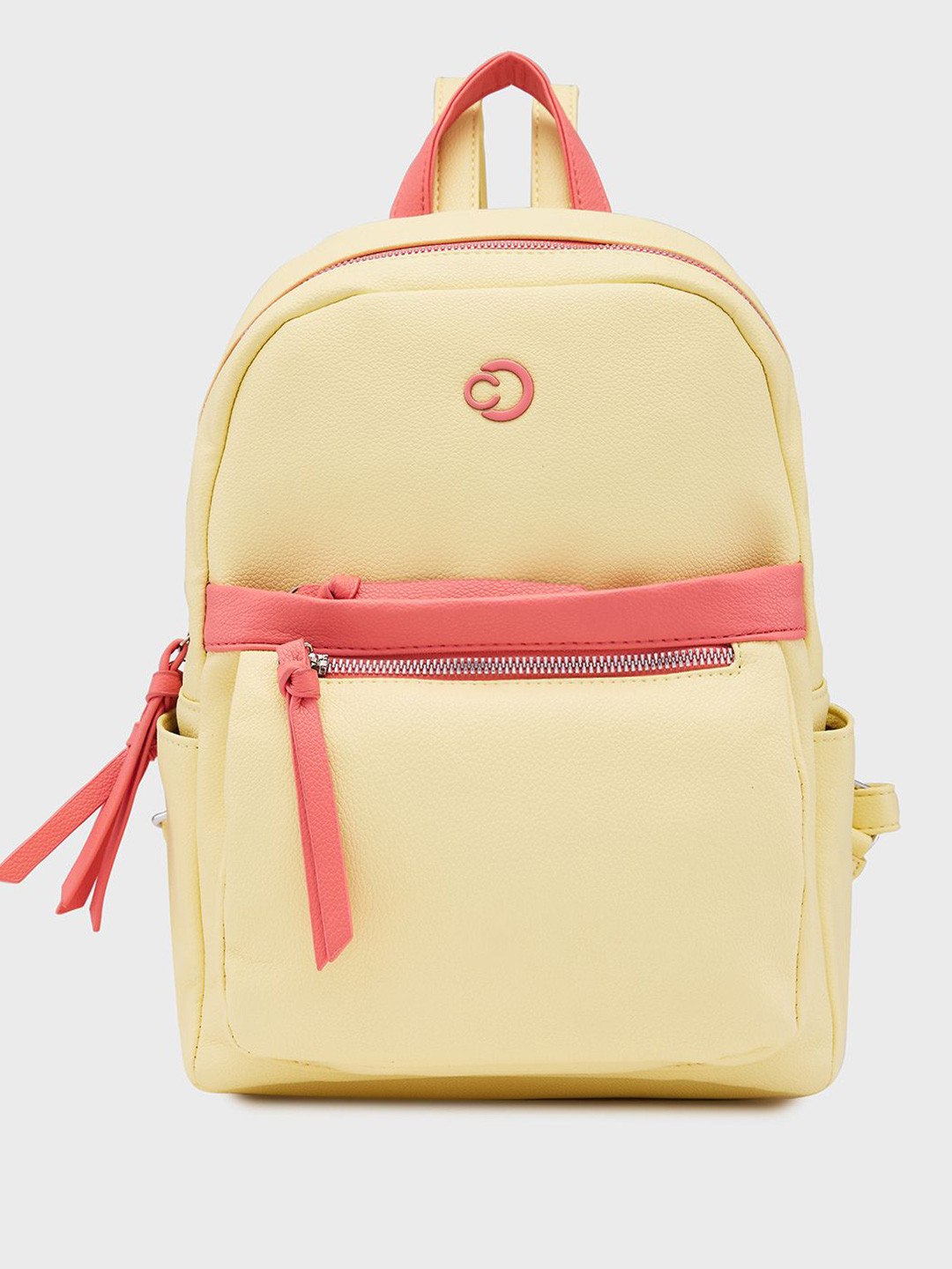 Caprese Sia Women Yellow Medium Backpack
